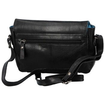 Dámska kožená crossbody kabelka čierna - Greenwood Lusine