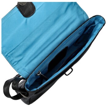 Dámska kožená crossbody kabelka čierna - Greenwood Lusine