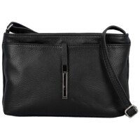 Dámska kožená crossbody kabelka čierna - Delami Vera Pelle Finni