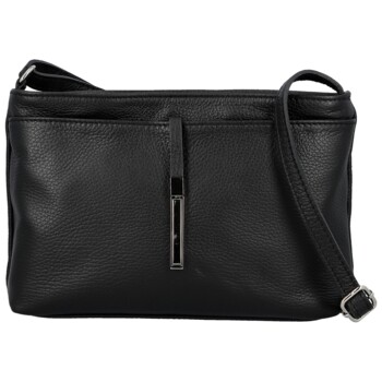 Dámska kožená crossbody kabelka čierna - Delami Vera Pelle Finni