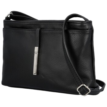 Dámska kožená crossbody kabelka čierna - Delami Vera Pelle Finni