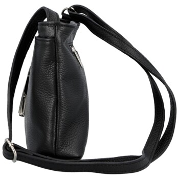 Dámska kožená crossbody kabelka čierna - Delami Vera Pelle Finni