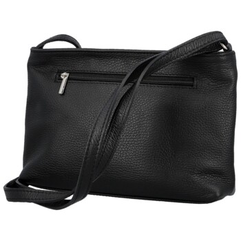 Dámska kožená crossbody kabelka čierna - Delami Vera Pelle Finni