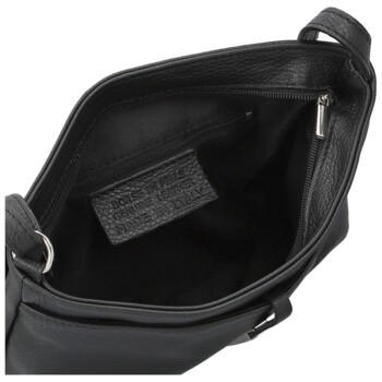 Dámska kožená crossbody kabelka čierna - Delami Vera Pelle Finni