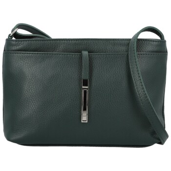 Dámska kožená crossbody kabelka tmavo zelená - Delami Vera Pelle Finni