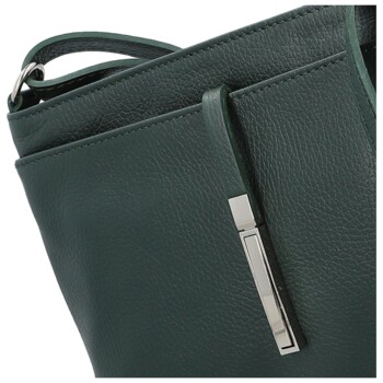 Dámska kožená crossbody kabelka tmavo zelená - Delami Vera Pelle Finni