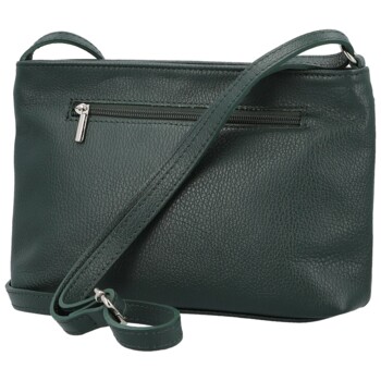 Dámska kožená crossbody kabelka tmavo zelená - Delami Vera Pelle Finni