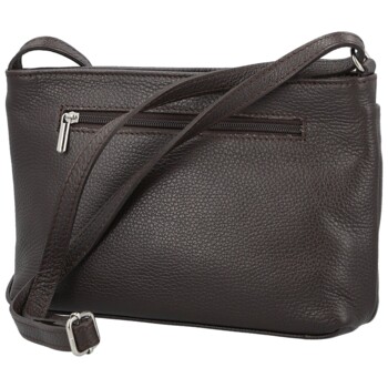 Dámska kožená crossbody kabelka tmavo hnedá - Delami Vera Pelle Finni