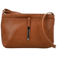 Dámska kožená crossbody kabelka koňaková - Delami Vera Pelle Finni