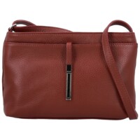 Dámska kožená crossbody kabelka tmavo červená - Delami Vera Pelle Finni