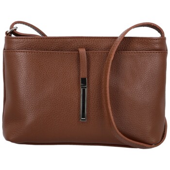 Dámska kožená crossbody kabelka hnedá - Delami Vera Pelle Finni