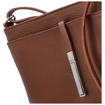 Dámska kožená crossbody kabelka hnedá - Delami Vera Pelle Finni