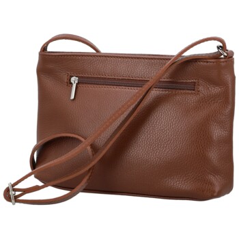 Dámska kožená crossbody kabelka hnedá - Delami Vera Pelle Finni