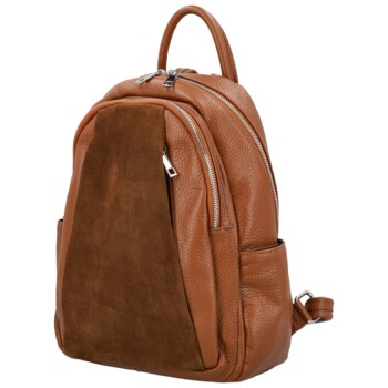 Dámsky kožený batoh koňakový - Delami Vera Pelle Naoto