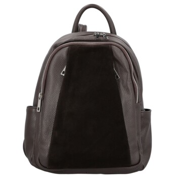 Dámsky kožený batoh tmavo hnedý - Delami Vera Pelle Naoto