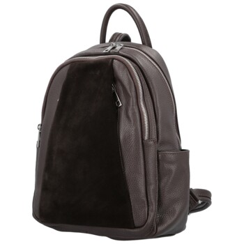 Dámsky kožený batoh tmavo hnedý - Delami Vera Pelle Naoto