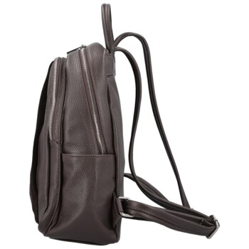 Dámsky kožený batoh tmavo hnedý - Delami Vera Pelle Naoto