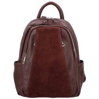 Dámsky kožený plecniak vínový - Delami Vera Pelle Naoto