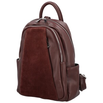 Dámsky kožený plecniak vínový - Delami Vera Pelle Naoto