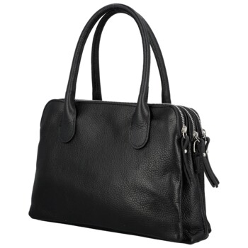 Dámska kožená kabelka na rameno čierna - Delami Vera Pelle Tyra