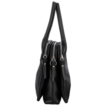 Dámska kožená kabelka na rameno čierna - Delami Vera Pelle Tyra