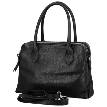 Dámska kožená kabelka na rameno čierna - Delami Vera Pelle Tyra