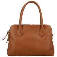 Dámska kožená kabelka na rameno koňaková - Delami Vera Pelle Tyra