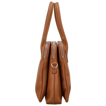 Dámska kožená kabelka na rameno koňaková - Delami Vera Pelle Tyra