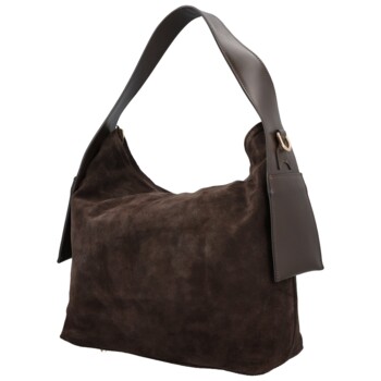 Dámska kabelka na rameno tmavo hnedá - Delami Vera Pelle Mimmi