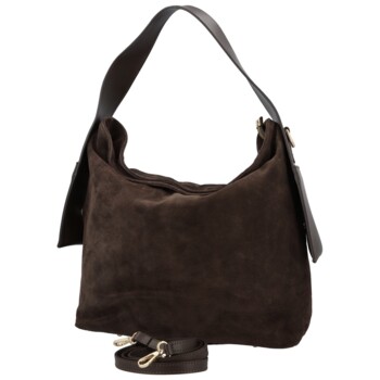 Dámska kabelka na rameno tmavo hnedá - Delami Vera Pelle Mimmi