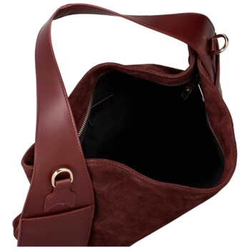 Dámska kabelka na rameno vínová - Delami Vera Pelle Mimmi