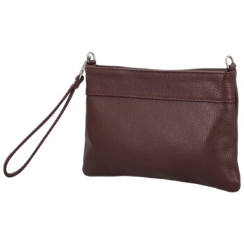 Dámska kožená crossbody kabelka tmavo vínová - Delami Vera Pelle Denica