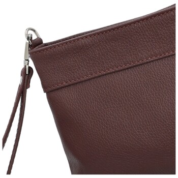 Dámska kožená crossbody kabelka tmavo vínová - Delami Vera Pelle Denica