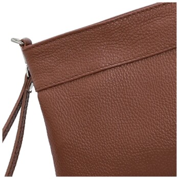 Dámska kožená crossbody kabelka hnedá - Delami Vera Pelle Denica