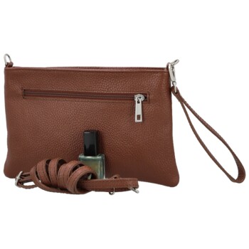 Dámska kožená crossbody kabelka hnedá - Delami Vera Pelle Denica