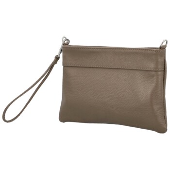 Dámska kožená crossbody kabelka tmavo béžová - Delami Vera Pelle Denica