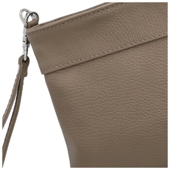 Dámska kožená crossbody kabelka tmavo béžová - Delami Vera Pelle Denica