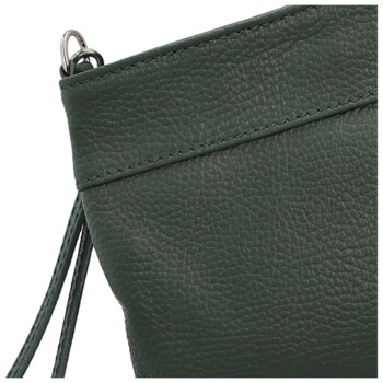 Dámska kožená crossbody kabelka tmavo zelená - Delami Vera Pelle Denica