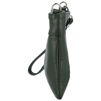 Dámska kožená crossbody kabelka tmavo zelená - Delami Vera Pelle Denica