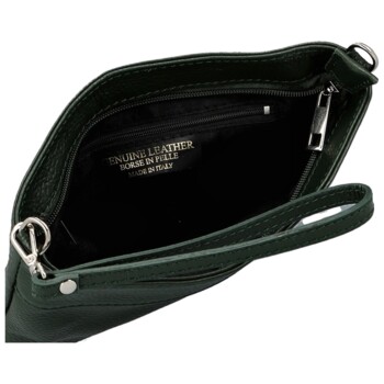Dámska kožená crossbody kabelka tmavo zelená - Delami Vera Pelle Denica
