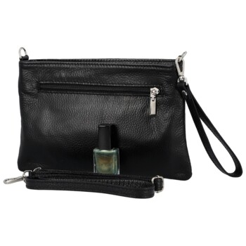 Dámska kožená crossbody kabelka čierna - Delami Vera Pelle Denica