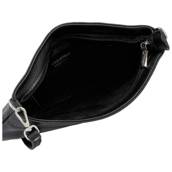 Dámska kožená crossbody kabelka čierna - Delami Vera Pelle Denica