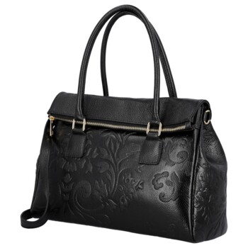 Dámska kožená kabelka do ruky čierna - Delami Vera Pelle Arjana