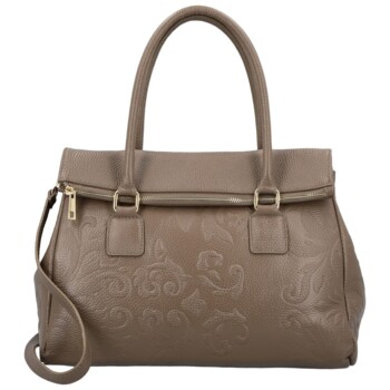 Dámska kožená kabelka do ruky taupe - Delami Vera Pelle Arjana