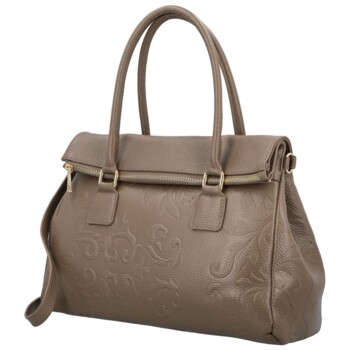 Dámska kožená kabelka do ruky taupe - Delami Vera Pelle Arjana