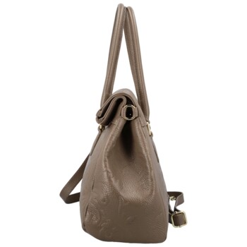 Dámska kožená kabelka do ruky taupe - Delami Vera Pelle Arjana