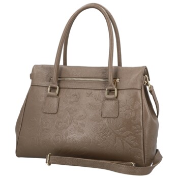 Dámska kožená kabelka do ruky taupe - Delami Vera Pelle Arjana