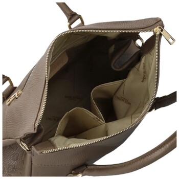 Dámska kožená kabelka do ruky taupe - Delami Vera Pelle Arjana