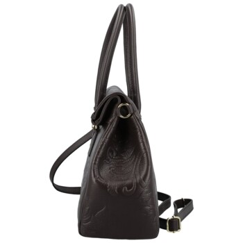 Dámska kožená kabelka do ruky tmavo hnedá - Delami Vera Pelle Arjana