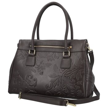 Dámska kožená kabelka do ruky tmavo hnedá - Delami Vera Pelle Arjana